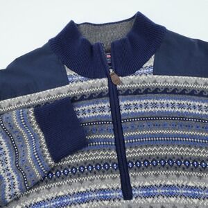 Vineyard Vines Merino Wool‎ Fair Isle Quarter 1/4 Zip Sweater XL Mens